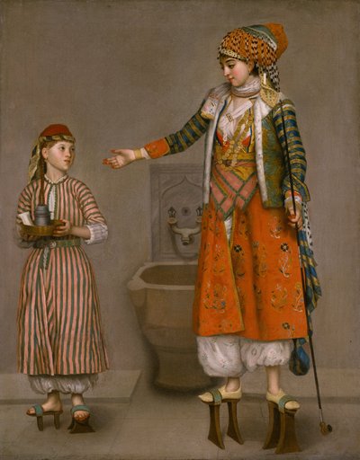 A Frankish Woman and Her Servant by Jean Étienne Liotard